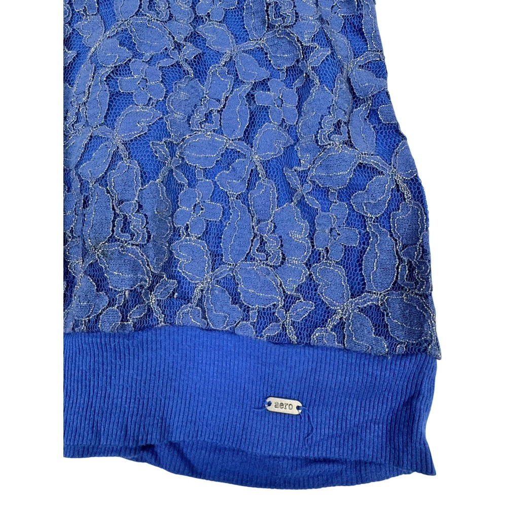 Aeropostale Blue Lace Racerback Tank Top Women's Small Y2K‎ Cami - Picture 3 of 7